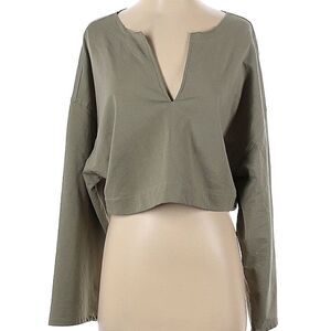 Open Edit Pullover V Neck Crop Top